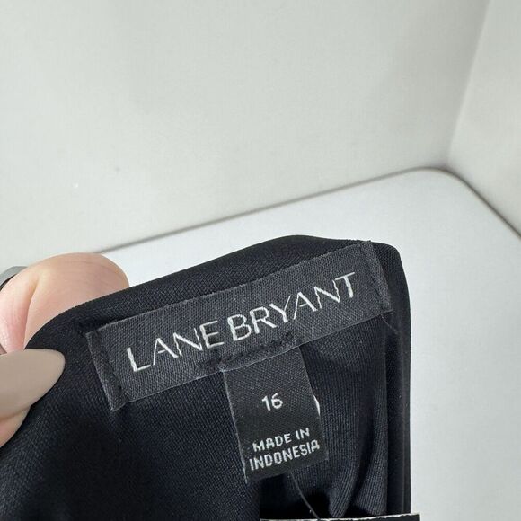 Lane Bryant Womens Top 16 Black Floral Blouse Tiered Flutter Sleeve Feminine - Picture 12 of 15